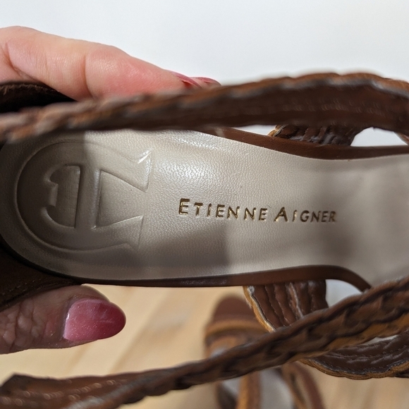 ETIENNE Aigner Braided Wedge Sandal 9.5 - Picture 5 of 13